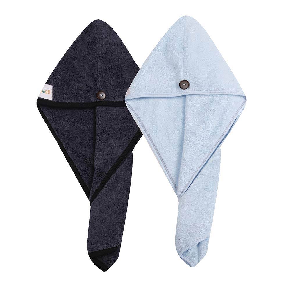 2 Microfiber Hair Drying Towels